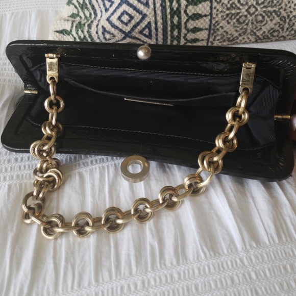 Bally patent leather clutch